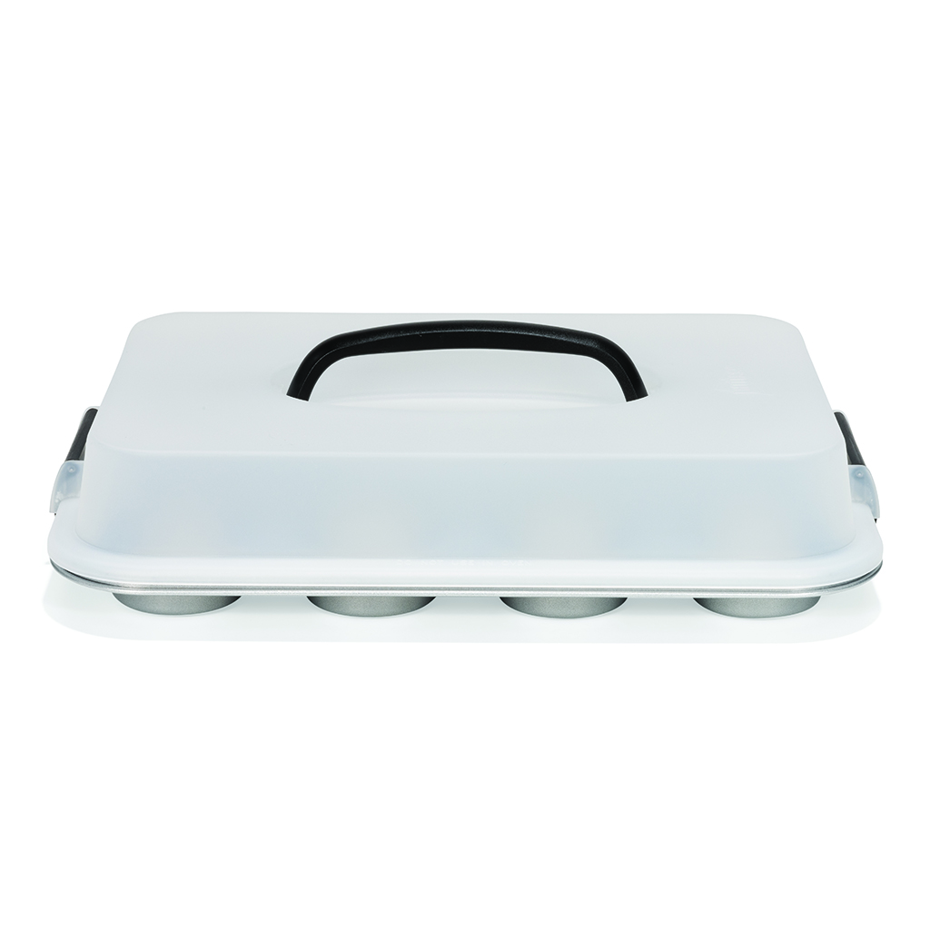 Patisse Muffinvorm Silver Top Met Draagdeksel 12 Vaks Patisse Muffinvorm Silver Top Met Draagdeksel 12 Vaks