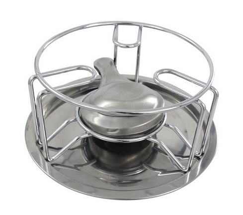 Rechaud Rond Verchroomd Met Brander Rechaud Rond Verchroomd Met Brander