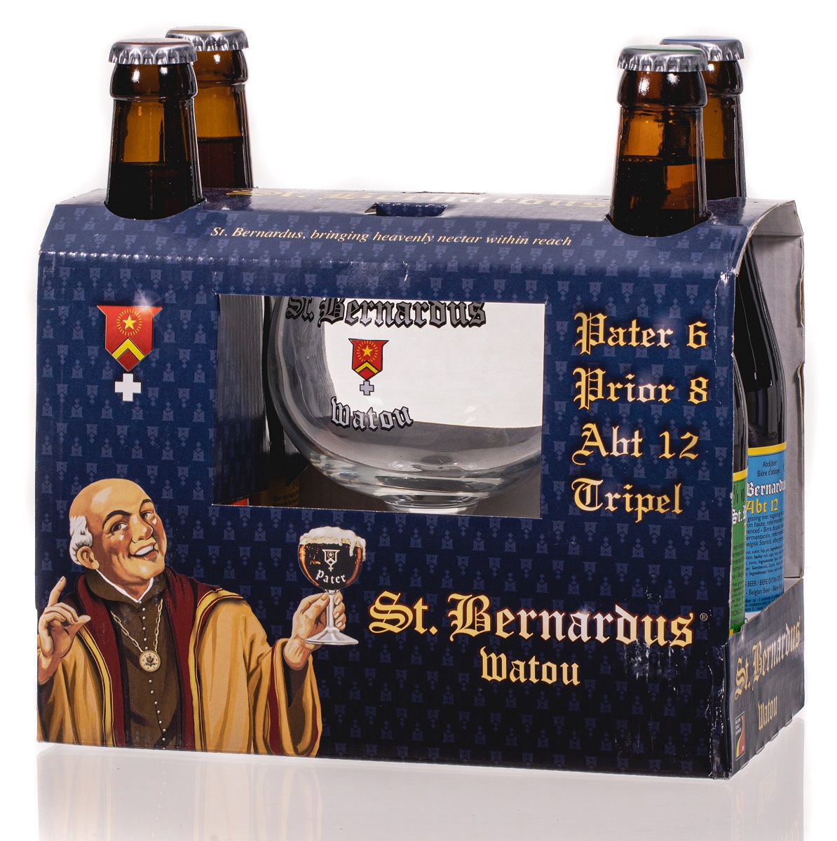 St Bernardus Cadeauverpakking 4 x 33 cl + Glas St Bernardus Cadeauverpakking 4 x 33 cl + Glas