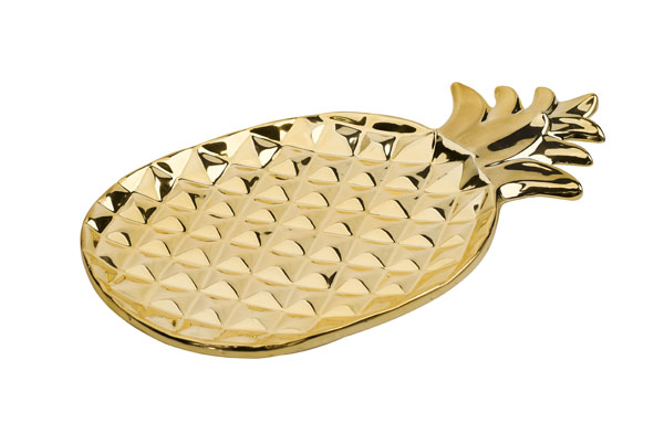 Cosy Trendy Serveerschaal Ananas Goud 35 X 205 cosy trendy kopen in de aanbieding