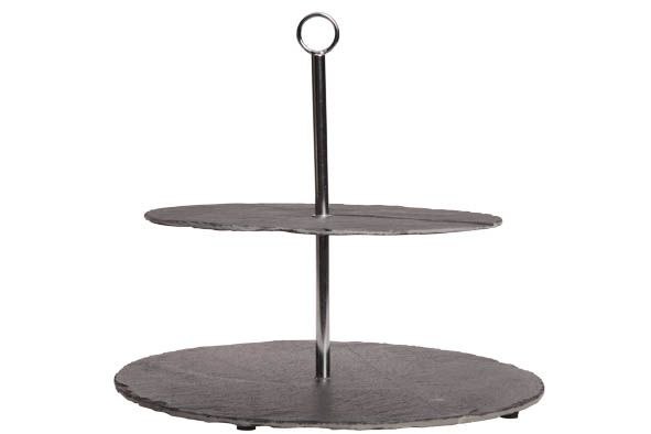 Cosy & Trendy Etagere Leisteen 2 Laags Cosy & Trendy Etagere Leisteen 2 Laags