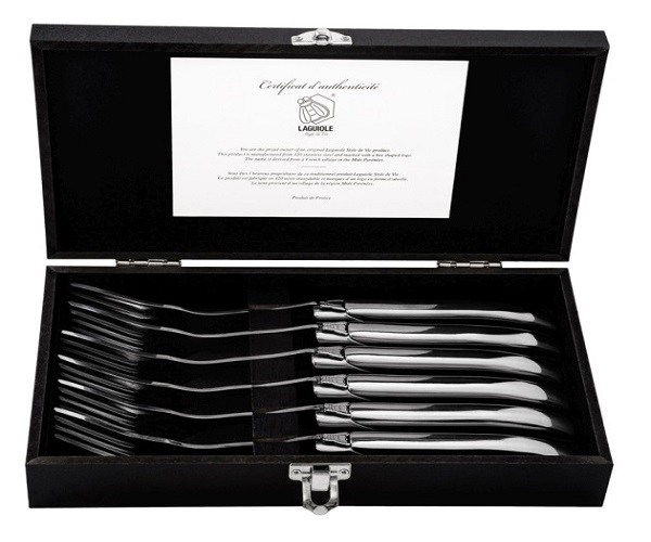 Laguiole Style de Vie Steakvorken Luxury Line RVS 6 Stuks Laguiole Style de Vie Steakvorken Luxury Line RVS 6 Stuks